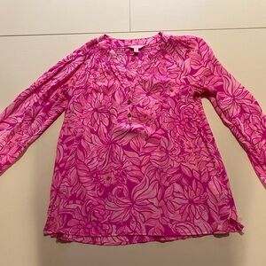 Lilly Pulitzer Elsa Pink Long Sleeve Blouse